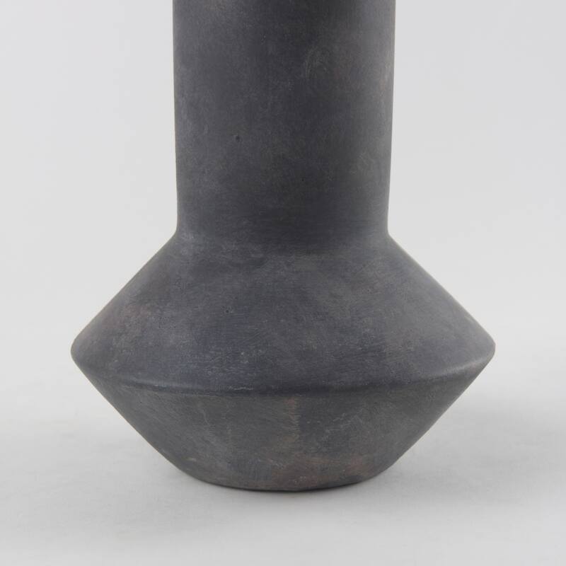 Esme Dark Gray Ceramic Vase - 7.1L x 7.4W x 15.0H