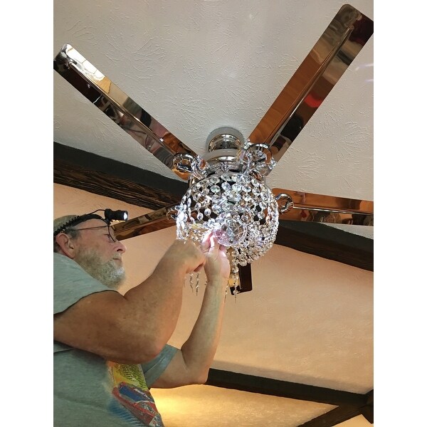 Shop Silver Orchid Campbell 49 Inch Chrome Lighted Ceiling Fan