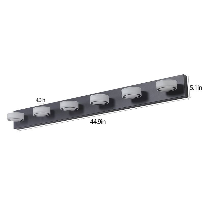 Sleek Black LED Vanity Light – Modern Wall-Mounted Bathroom Fixture for Mirrors & Showers‌
