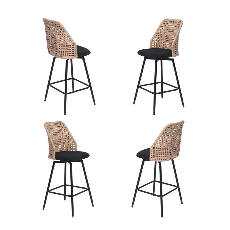 28.8" Indoor Swivel Wicker Barstools