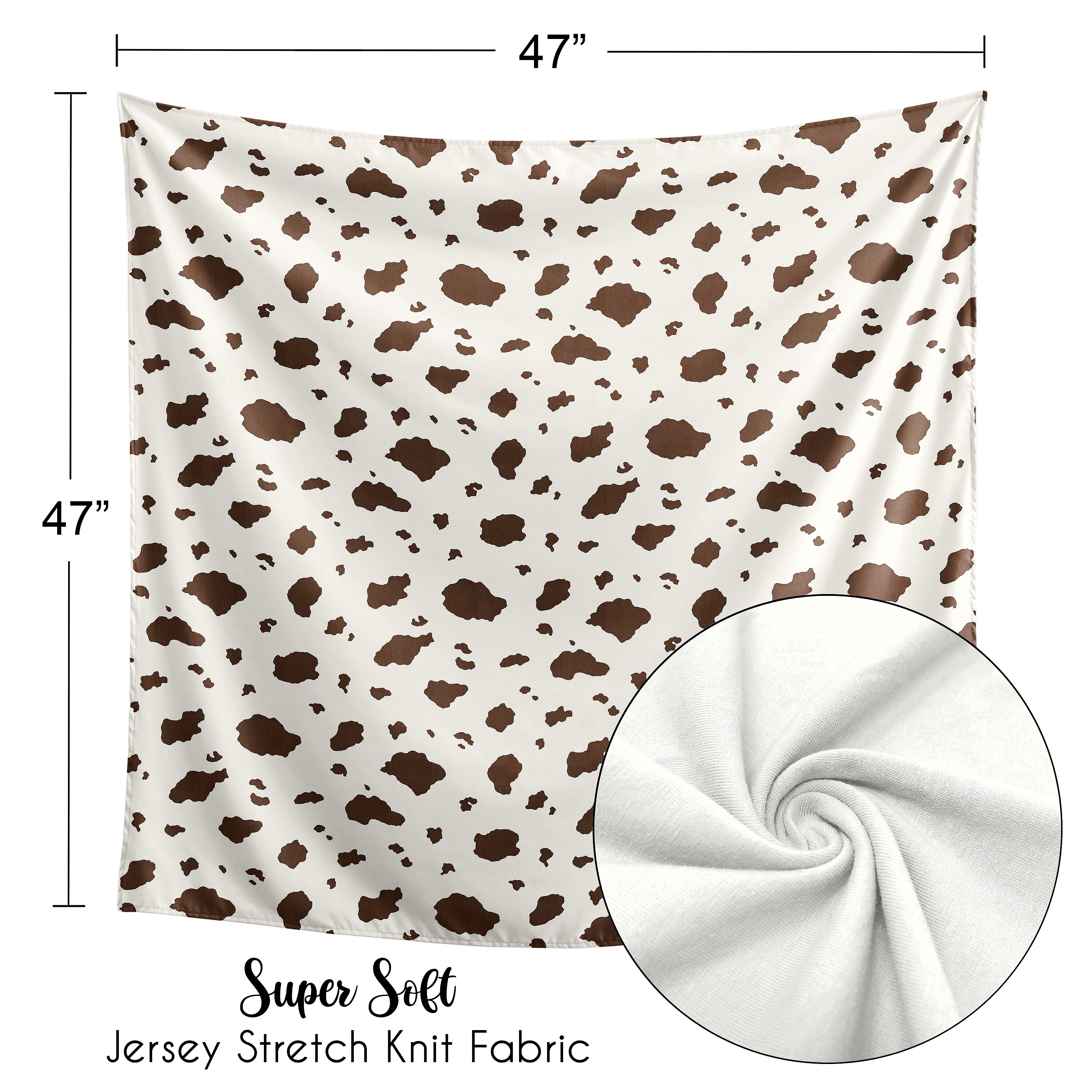 Sweet Jojo Designs Wild West Cow Swaddle Blanket - Soft Minky Baby Blanket For Newborns, Car Seat & Stroller, Brown/Cream