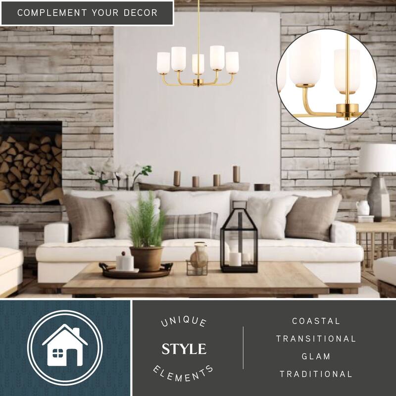 Vaxcel Lighting H0305 5 Light 26" Wide Chandelier