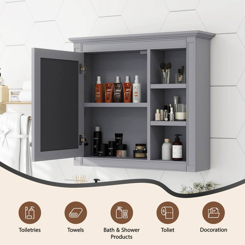 30'' x 28'' Medicine Cabinet, Wall Mounted Bathroom Storage Cabinet, Modern Bathroom Wall Cabinet with Mirror,Medicine Cabinet