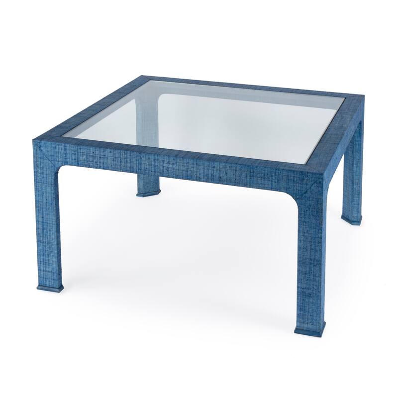 Chatham Glass and Raffia Square 36" Coffee Table