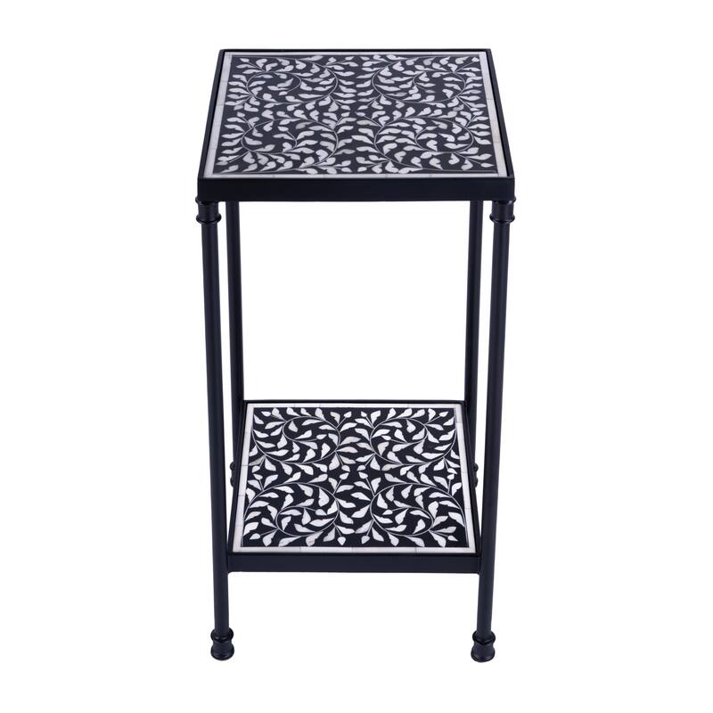 Lana Resin and Bone Inlay Side Table