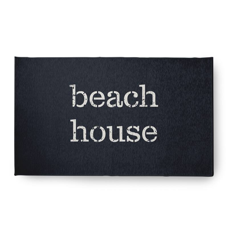 Beach House Nautical Chenille Rug - Shark Blue - 18" x 30"