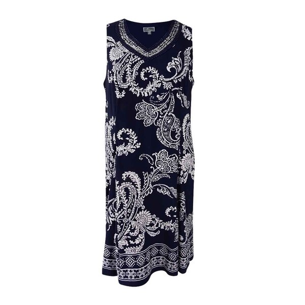 Shop Jm Collection Women S Plus Size Printed Embellished Dress 3x