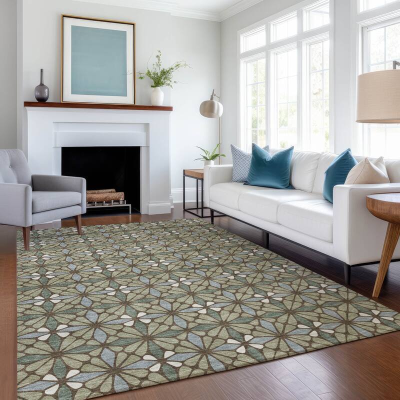 Machine Washable Indoor/ Outdoor Mosaic Pablo Chantille Rug