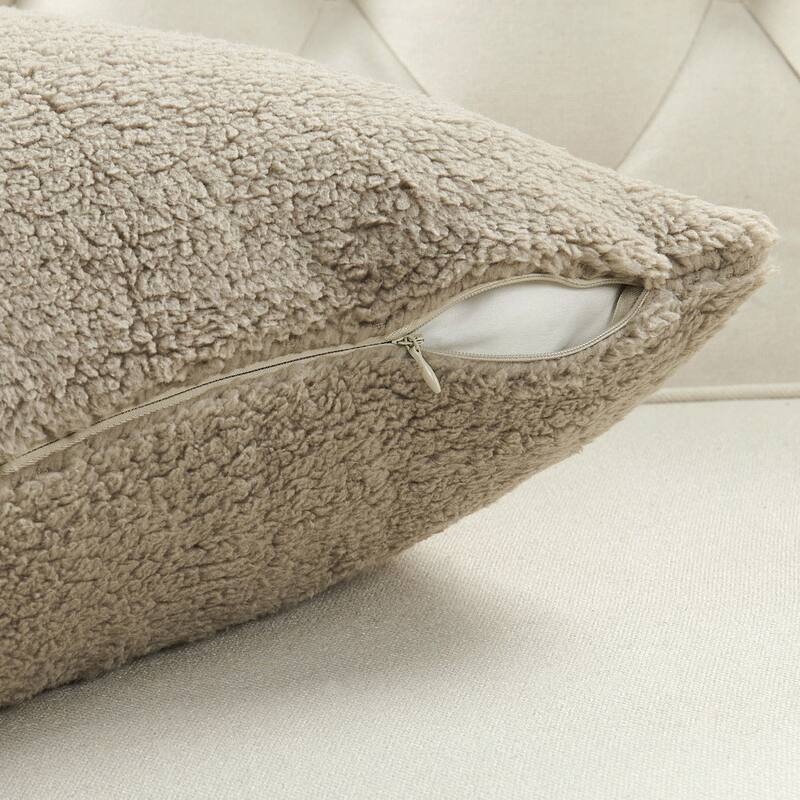 Accent Sherpa Pillow Cover Set of 4 20Inch x 20Inch, NO INSERT