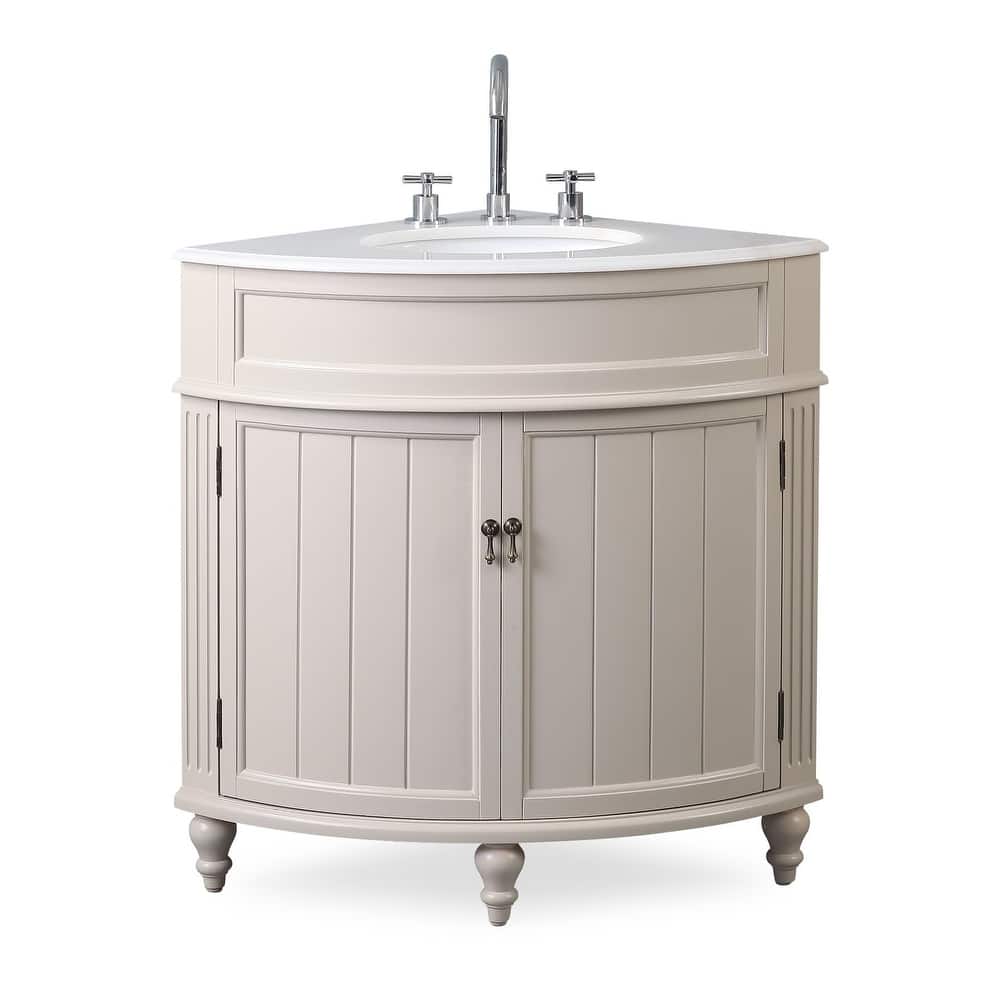 24-inch Benton Collection Triadsville Slim Corner Bathroom Sink Vanity