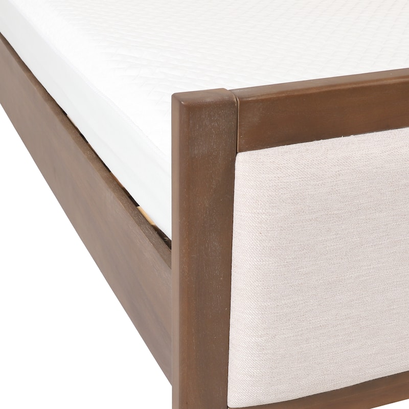 Christopher Knight Home - Ambrogina Coastal Platform Bed with Padded Headboard and Footboard