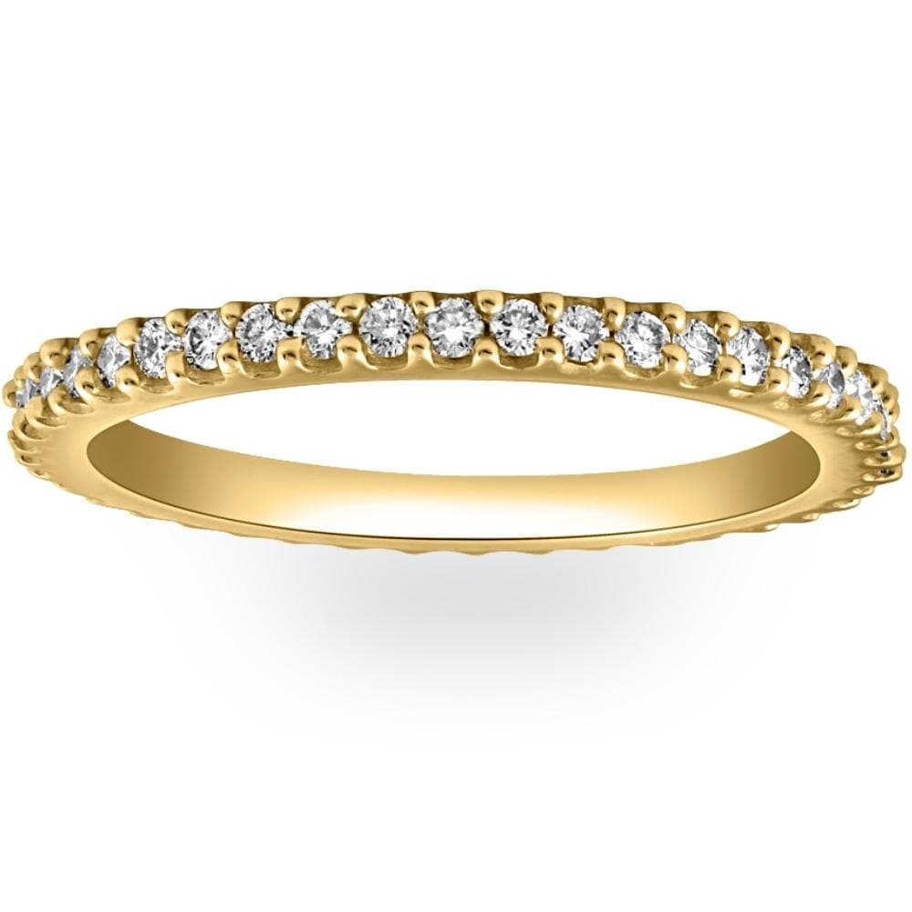Bliss Diamond 1/2Ct Diamond Eternity Ring Prong Stackable Wedding Band 14k Yellow Gold