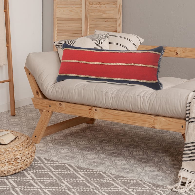 Sevita Atlantis Americana Striped Throw Pillow with Jute Braiding