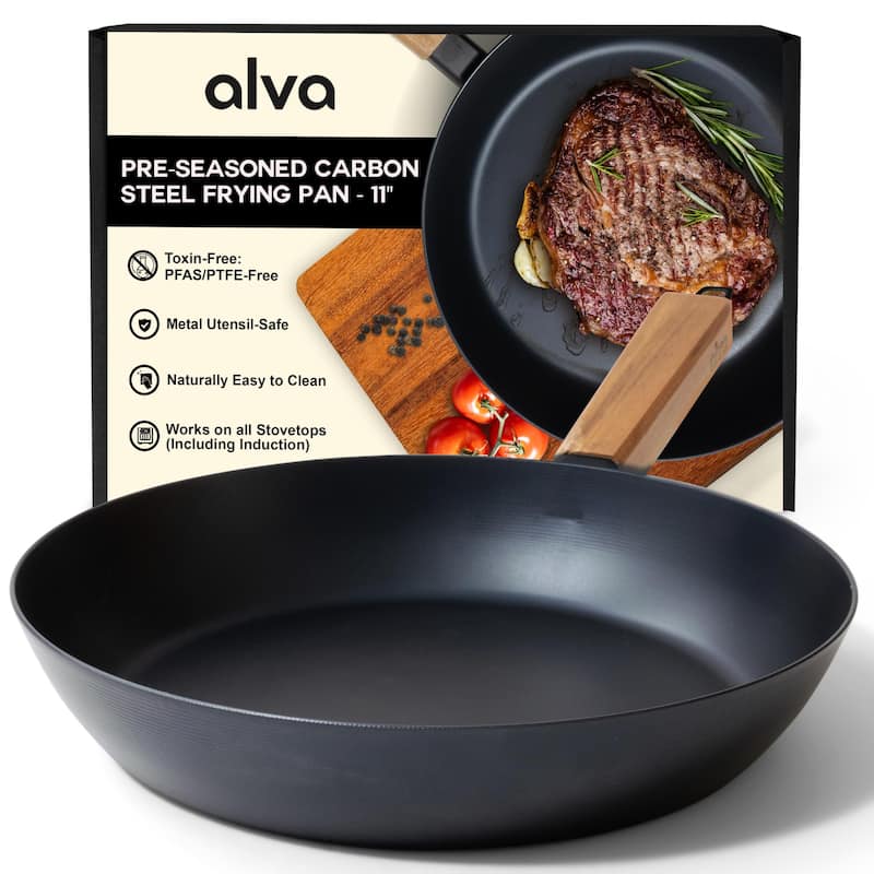 Alva Forest Carbon Steel Pan Pre-Seasoned with Natural Mineral Oil - 11"FryingPan
