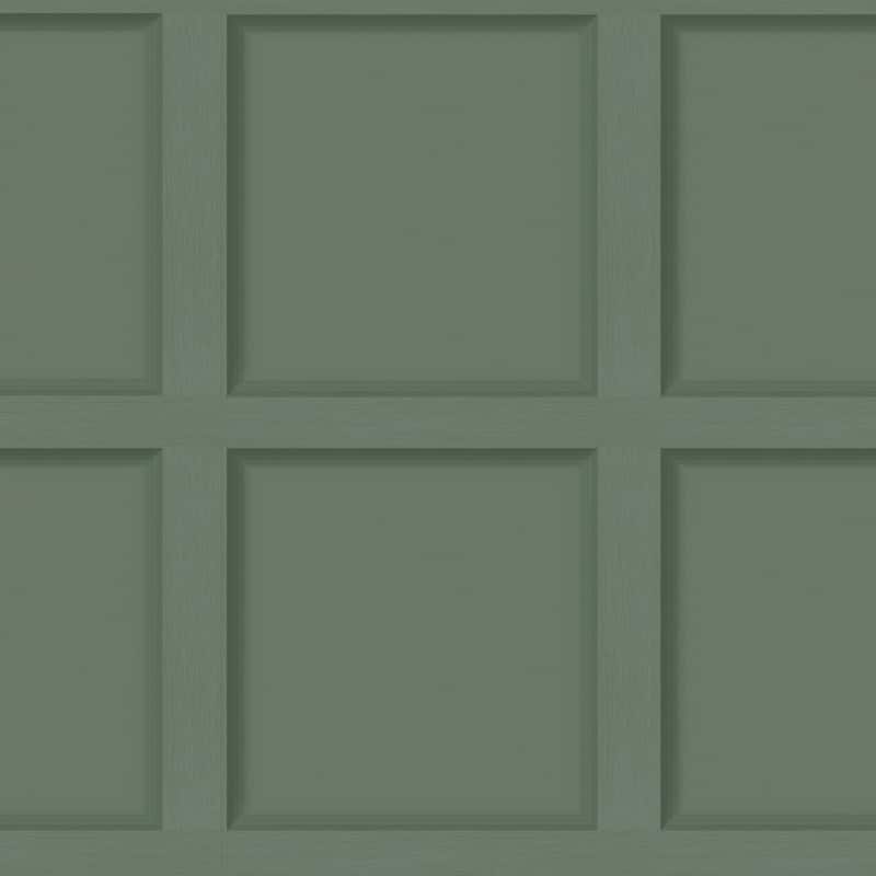 Modern Faux Wood Panel Non-Pasted Wallpaper - 396 in x 20.8 in - Sage Green