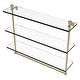 preview thumbnail 11 of 53, Allied Brass Foxtrot Collection 16 Inch Triple Tiered Glass Shelf with Integrated Towel Bar