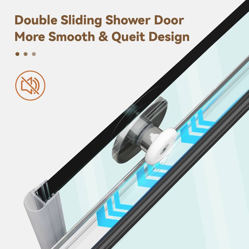 Elegant Frameless Sliding Shower Doors Stainless Steel