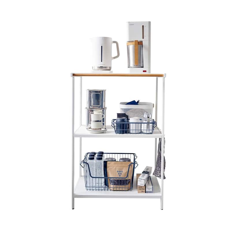 Yamazaki Home Storage Rack - Three Sizes, Steel, 35-Inch, Holds 64.9 lbs, Adjustable - L 18.31 x W 23.62 x H 35.43 inches
