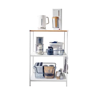 Yamazaki Home Storage Rack - Three Sizes, Steel, 35-Inch, Holds 64.9 lbs, Adjustable - L 18.31 x W 23.62 x H 35.43 inches