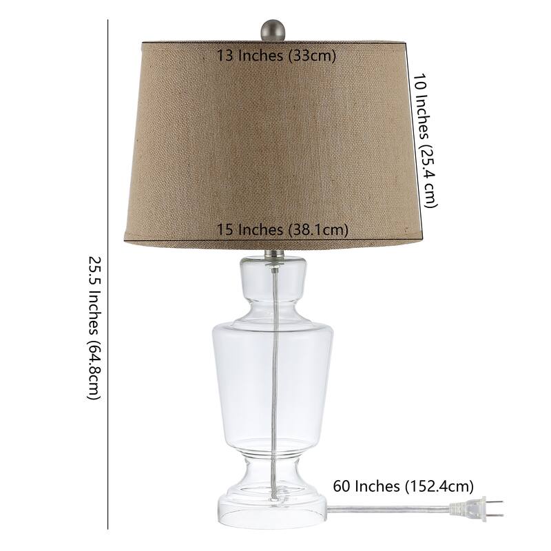 SAFAVIEH Lighting Emiliyana 24-inch Glass Table Lamp (Set of 2) - 14" x 14" x 24" - 14Wx14Dx24H