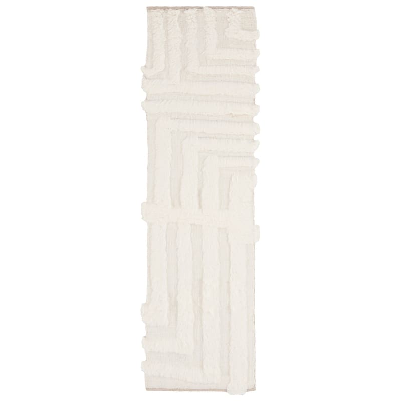 SAFAVIEH Handmade Casablanca Appoline Shag Wool Rug - 2'3" x 8' Runner - Ivory