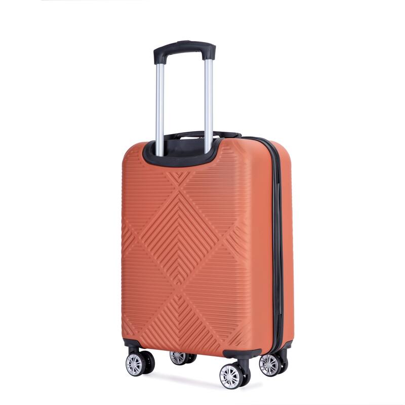 Carry On Luggage Set 4 Piece, High Quality ABS Lightweight Suitcase with Adjustable Pull Rod and Aircraft Wheel, for Women Men