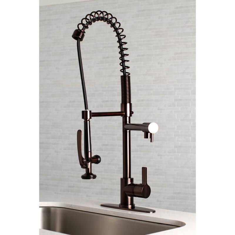 Continental Single-Handle Pre-Rinse Kitchen Faucet in Brushed Nickel