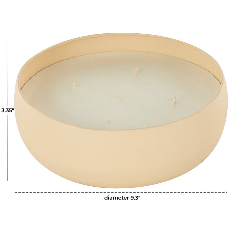 Beige, Black or Cream Metal Scented Textured 63oz 5 Wick Decorative Candle with White Wax