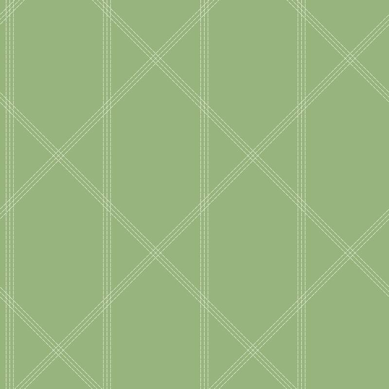 A-Street Prints Walcott Light Green Stitched Trellis Wallpaper