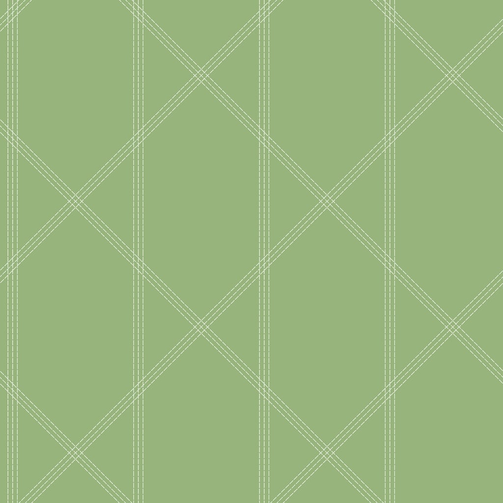 A-Street Prints Walcott Light Green Stitched Trellis Wallpaper