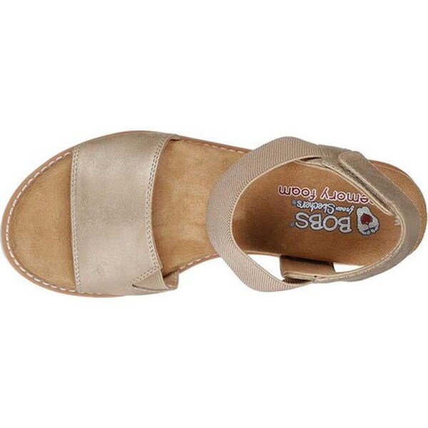 skechers bobs desert kiss women's sandals champagne