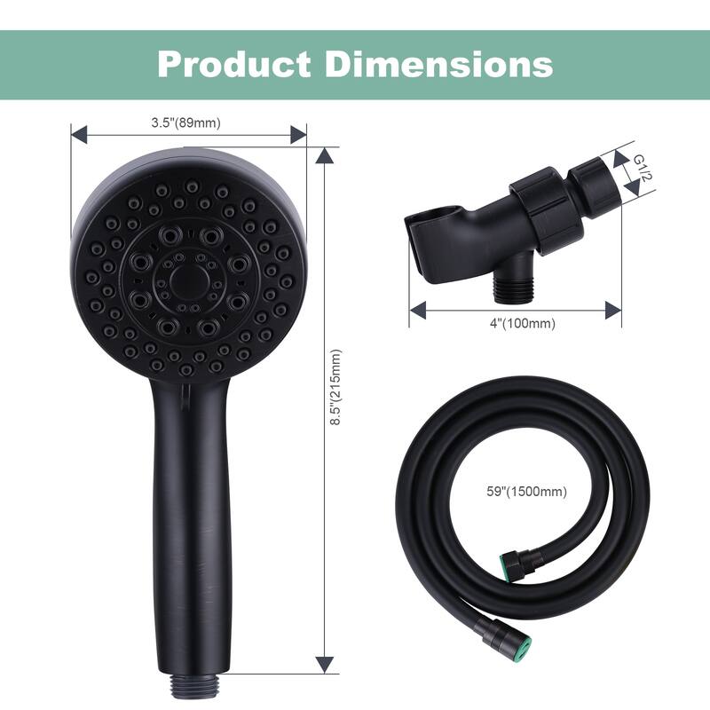 WOWOW 5-Spray 3.5 in. Wall Mount Handheld Shower Head