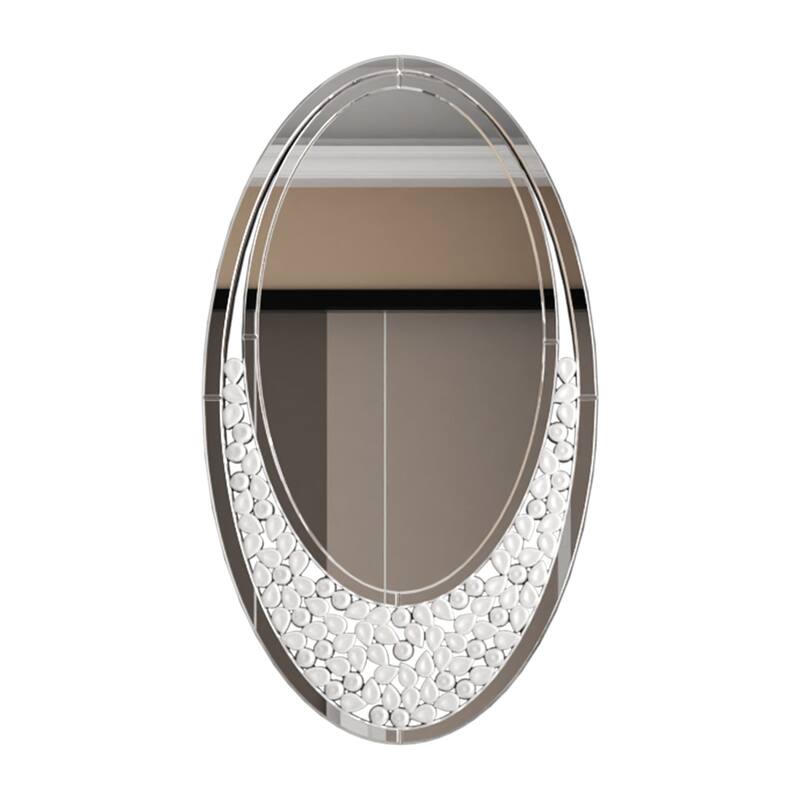 Large Wall Oval Drop Style Decor Art Accent Mirror - 23.62” x 41.33”