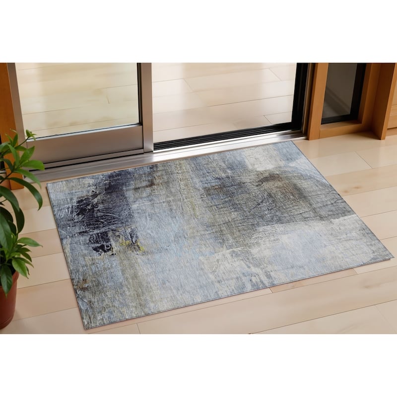 HomeRoots Abstract Transitional Rectangle Outdoor Rug - 3' x 5'