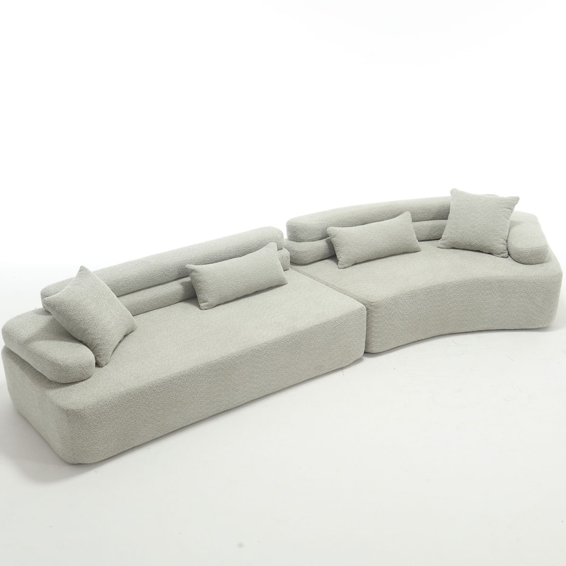Frameless Sofa with Sponge Construction, ARC Armrests, No Assembly Required