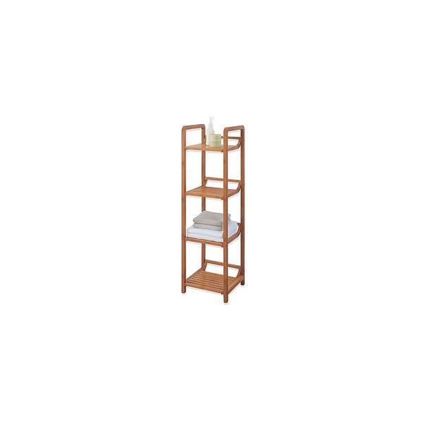 Organize It All w Lohas 41 1 12 H X 12 W Free Standing Bamboo Linen Tower Overstock