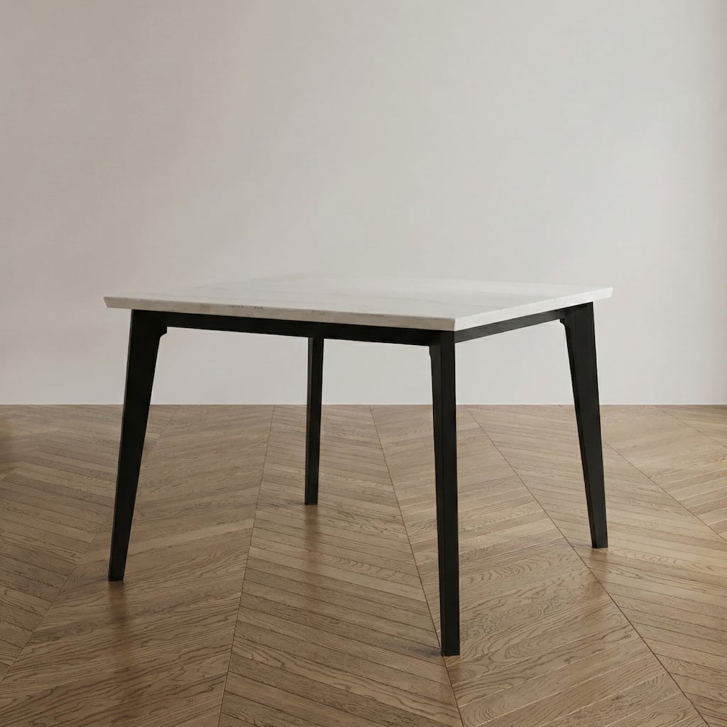 Furniture of America Fieny Modern Genuine White Marble Square 54-inch Counter Height Dining Table
