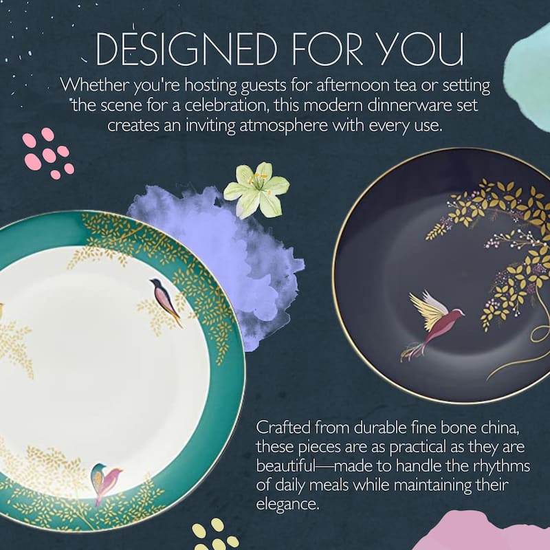 Sara Miller London Chelsea 12 Piece Tableware Set - 11" dinner plates, 8" side plates, 6" bowls