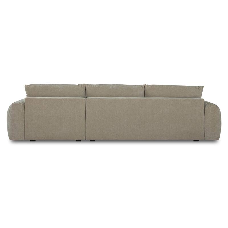 NADAAL STUDIOS Avelyn Left-Facing Sectional, Pillow-Soft Seating with Faux Feather Fill and Oat Fabric Upholstery