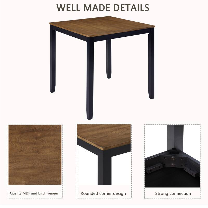 Counter Height Dining Table Set for 4, Farmhouse Kitchen Table Set w/4 Upholstered Chairs for Kitchen, Dining Room, Small Space