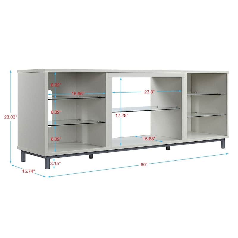 Manhattan Comfort Brighton 60 In. Wire Management Media Cabinet Console