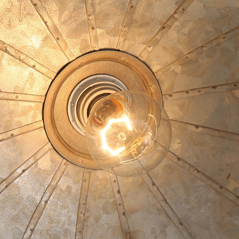 Wry Lighting Tinsmith 1-light Pendant in Aged Galvanized Steel - Gold