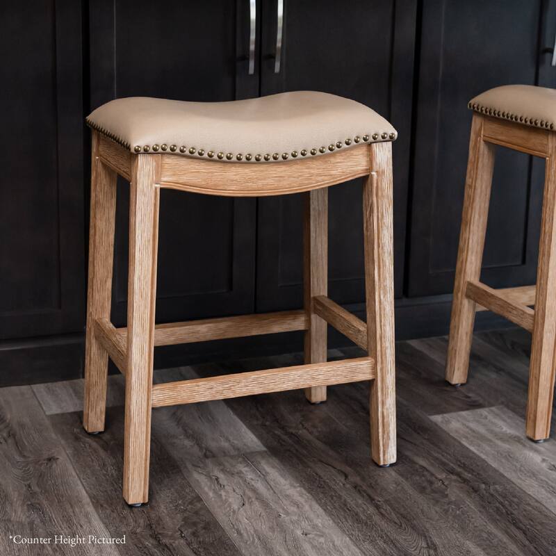 Maven Lane 31" Adrien Saddle Kitchen Bar Height Stool - N/A