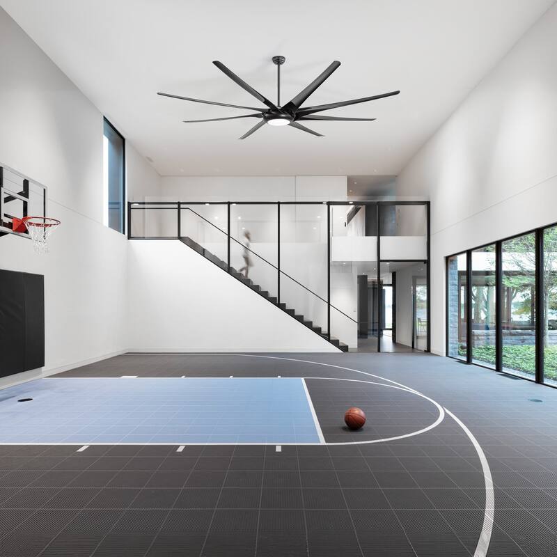 65/72/84/100 Inches Large LED Ceiling Fan with Light Remote(8-Blade)