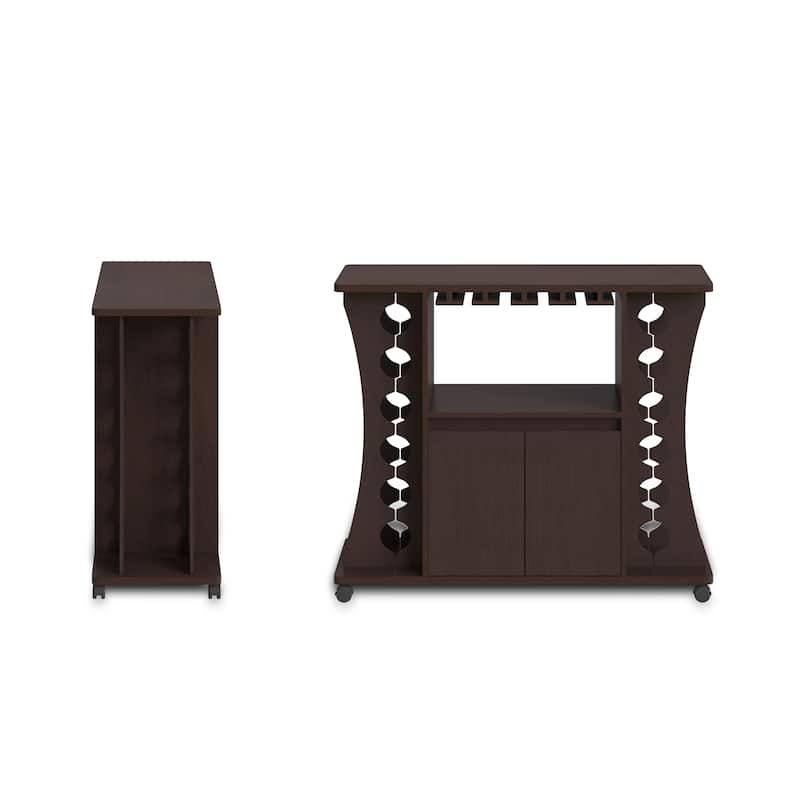 DH BASIC Espresso 12-Bottle Mobile Wine Cabinet by Denhour