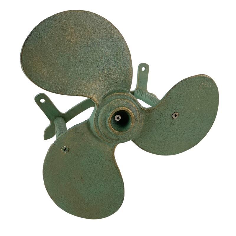 Nautical Propeller Hose Holder Verdigris/Bronze, Cast Iron, Holds 75 - 10.25 X 10.25 X 6.5 inches