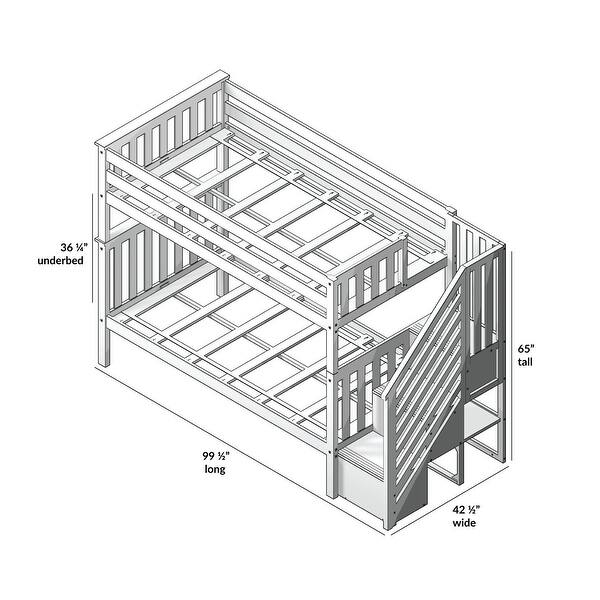 dimension image slide 0 of 2, Max and Lily Twin over Twin Staircase Bunk