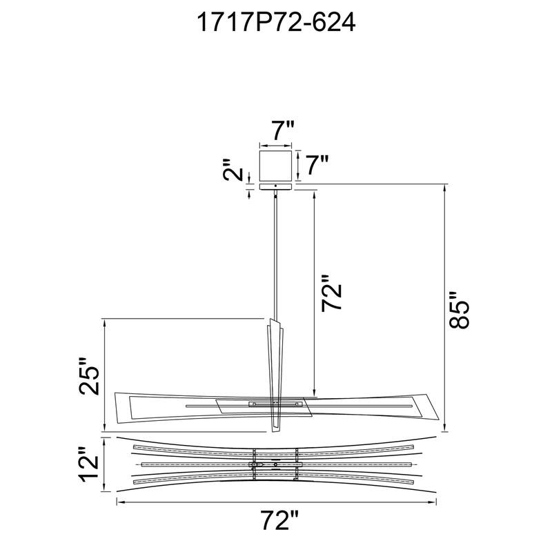 Solara Integrated LED 72in Brass Chandelier