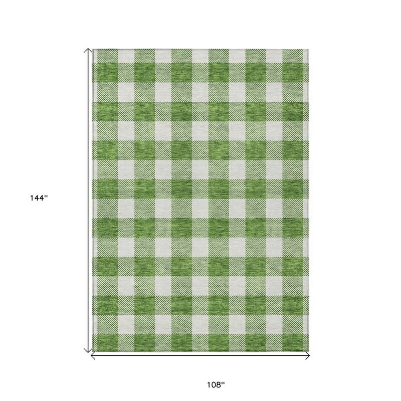 HomeRoots Plaid Transitional Rectangle Outdoor Rug