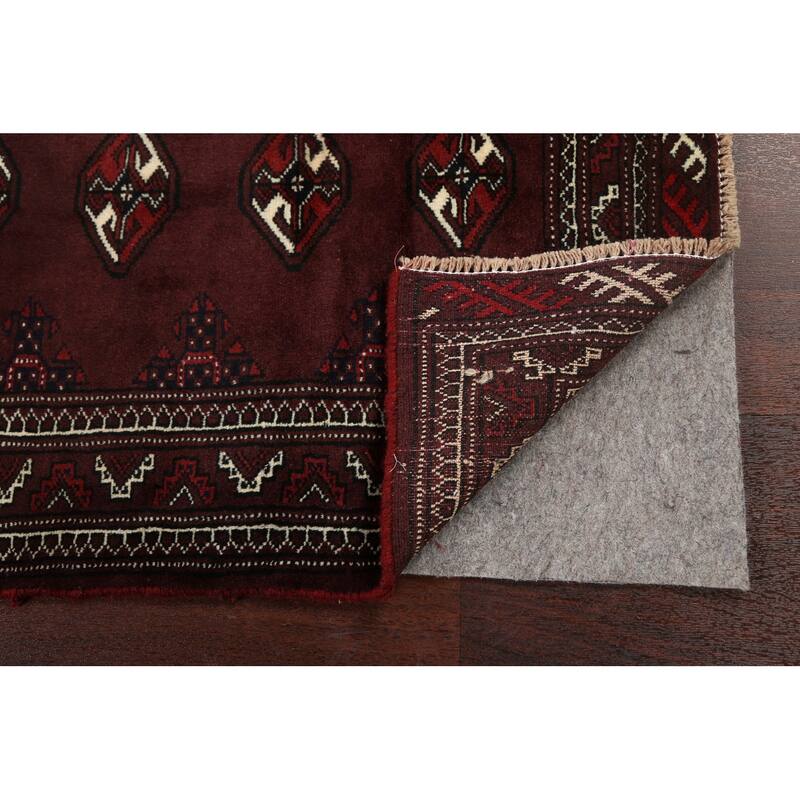 Traditional Geometric Persian Balouch Area Rug Wool Hand-knotted - 2'9" x 3'10"